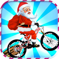 Santa On Wheelie Bike
